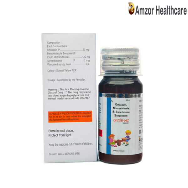 OFZOR-MZ (Ofloxacin, Metronidazole & Simethicone Suspension| Amzor Healthcare