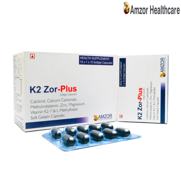 K2 Zor-Plus Softgel Capsules - Amzor Healthcare